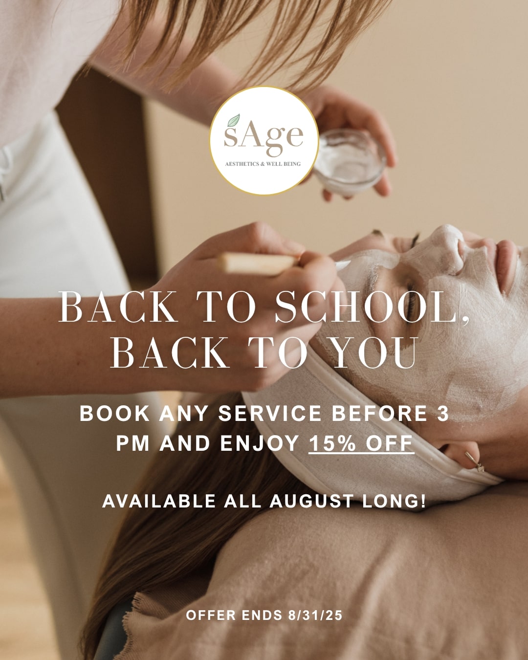 Book any service before 3pm and enjoy 15% off. Available through August 31, 2025.