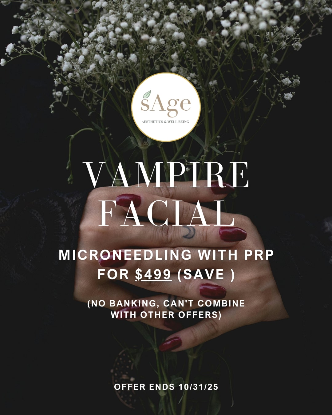 Microneedling with PRP for $499. No banking. Cannot be combined with other offers.